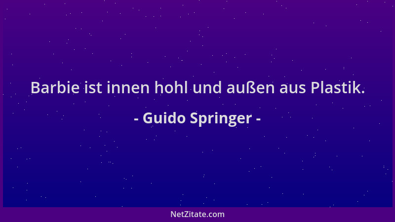 Guido Springer - Barbie ist innen hohl und außen aus Plastik....