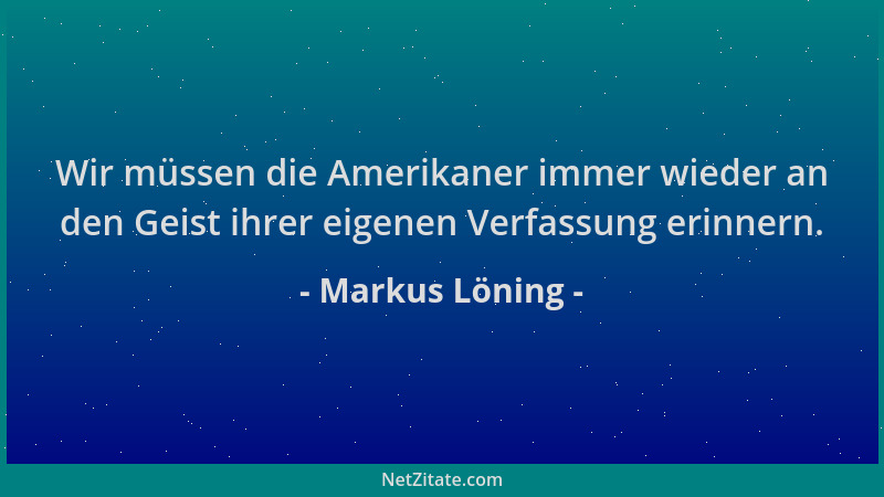 Markus Löning - Wir müssen die Amerikaner immer wieder an den Geist ihrer eigenen Verfassung erinnern....