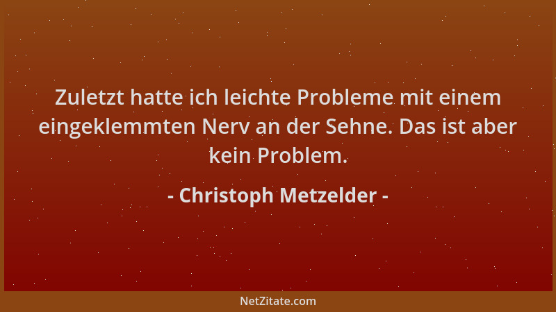 Christoph Metzelder - Zuletzt hatte ich leichte Probleme mit einem eingeklemmten Nerv an der Sehne. Das ist aber kein Probl...