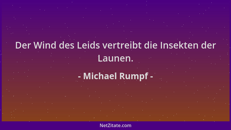 Michael Rumpf - Der Wind des Leids vertreibt die Insekten der Launen....