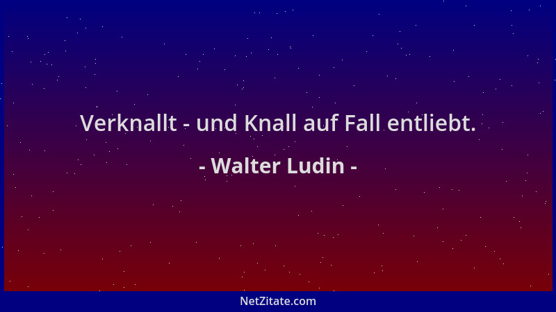 Walter Ludin - Verknallt - und Knall auf Fall entliebt....