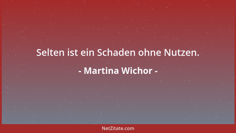Martina Wichor - Selten ist ein Schaden ohne Nutzen....