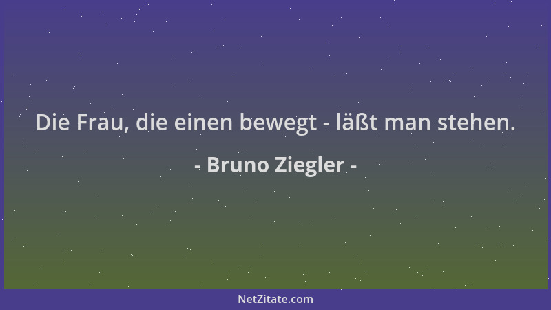 Bruno Ziegler - Die Frau, die einen bewegt - läßt man stehen....