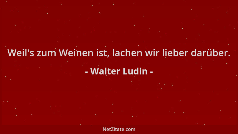 Walter Ludin - Weil 's zum Weinen ist, lachen wir lieber darüber....