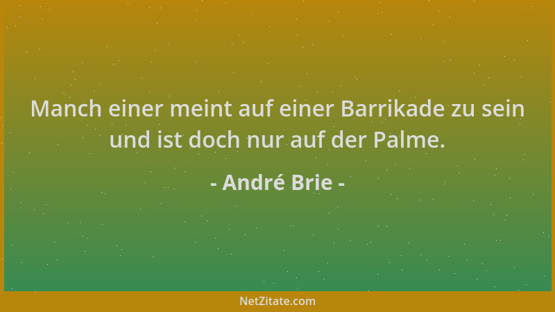 André Brie - Manch einer meint auf einer Barrikade zu sein und ist doch nur auf der Palme....