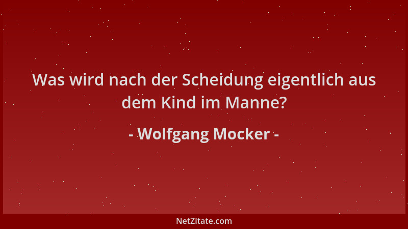 Wolfgang Mocker - Was wird nach der Scheidung eigentlich aus dem Kind im Manne?...