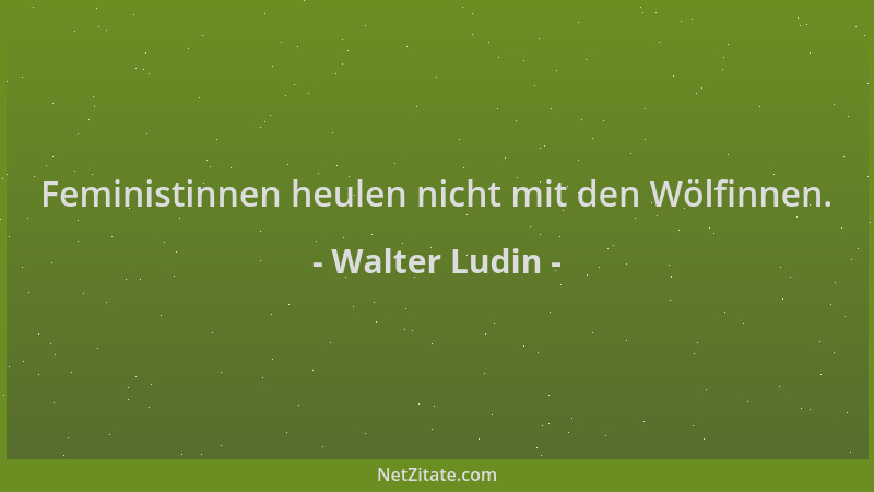 Walter Ludin - Feministinnen heulen nicht mit den Wölfinnen....