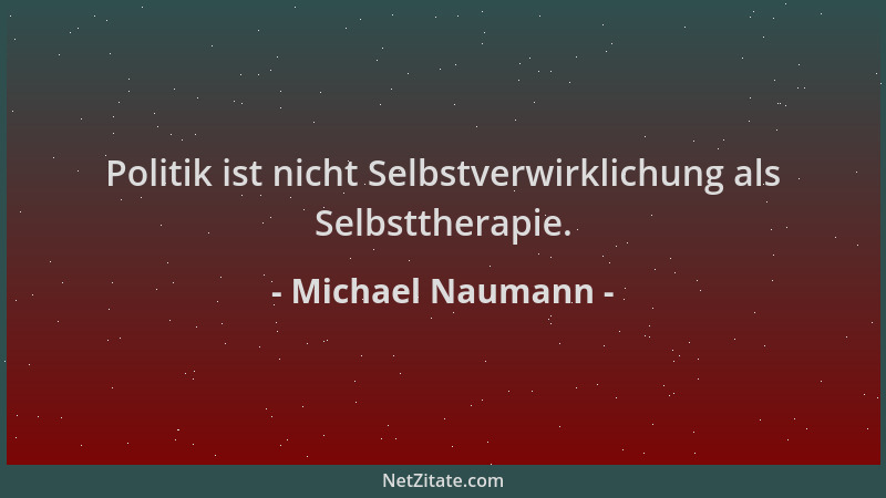 Michael Naumann - Politik ist nicht Selbstverwirklichung als Selbsttherapie....