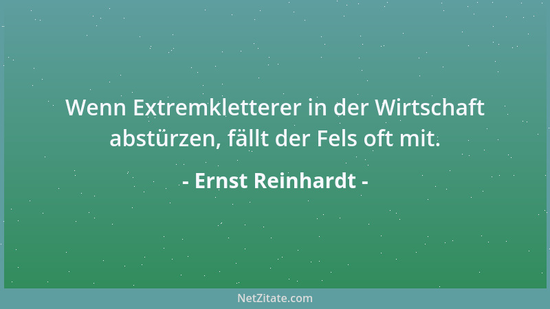Ernst Reinhardt - Wenn Extremkletterer in der Wirtschaft abstürzen, fällt der Fels oft mit....