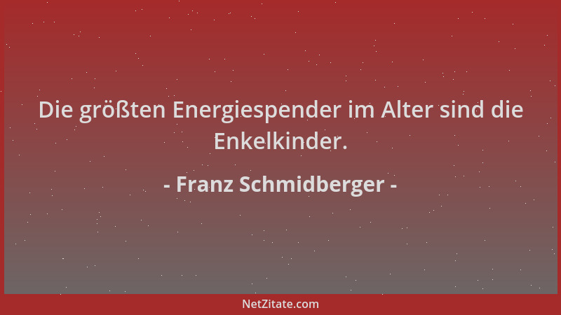 Franz Schmidberger - Die größten Energiespender im Alter sind die Enkelkinder....