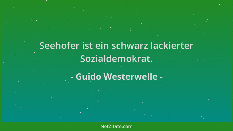 Guido Westerwelle - Seehofer ist ein schwarz lackierter Sozialdemokrat....