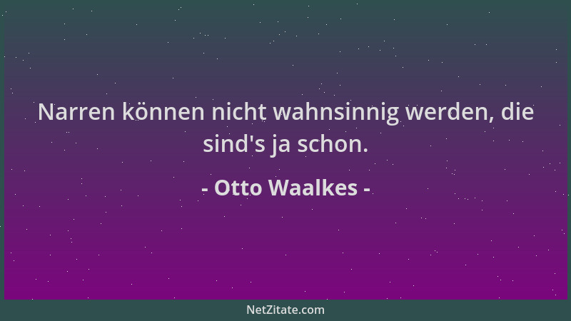Otto Waalkes - Narren können nicht wahnsinnig werden, die sind 's ja schon....