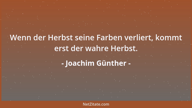Joachim Günther - Wenn der Herbst seine Farben verliert, kommt erst der wahre Herbst....