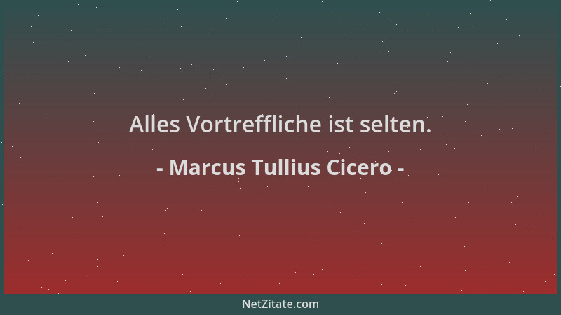 Marcus Tullius Cicero - Alles Vortreffliche ist selten....