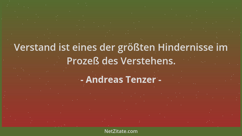 Andreas Tenzer - Verstand ist eines der größten Hindernisse im Prozeß des Verstehens....