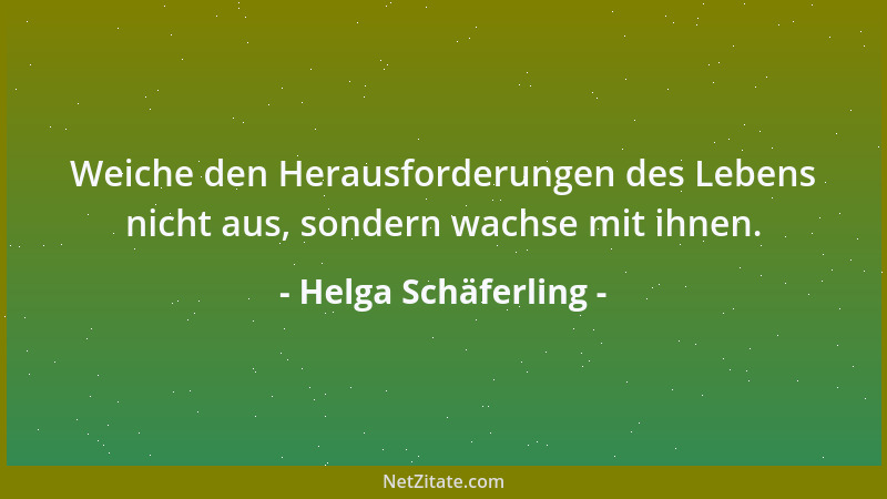 Helga Schäferling - Weiche den Herausforderungen des Lebens nicht aus, sondern wachse mit ihnen....