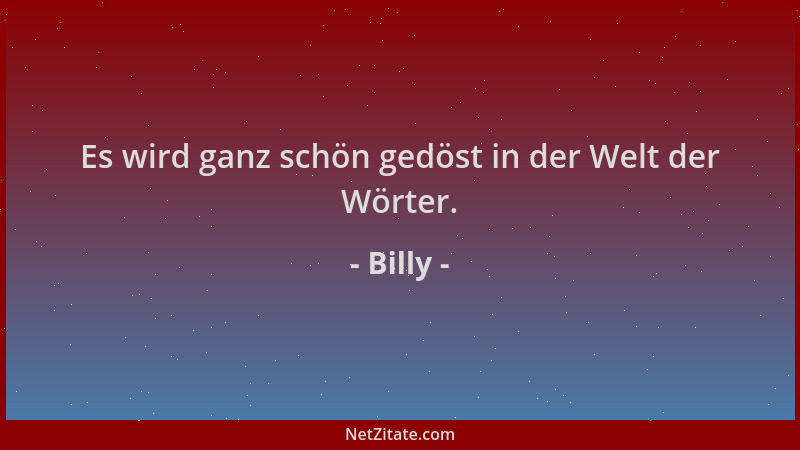 Billy - Es wird ganz schön gedöst in der Welt der Wörter....