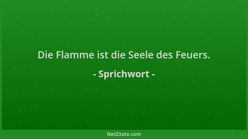 Sprichwort - Die Flamme ist die Seele des Feuers....