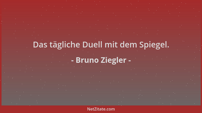 Bruno Ziegler - Das tägliche Duell mit dem Spiegel....