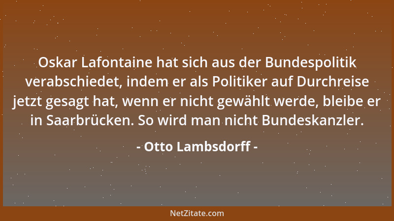 Otto Lambsdorff - Der Schnelle Brüter ist ein toter Vogel....