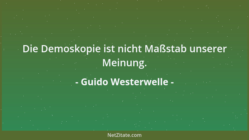 Guido Westerwelle - Die Demoskopie ist nicht Maßstab unserer Meinung....