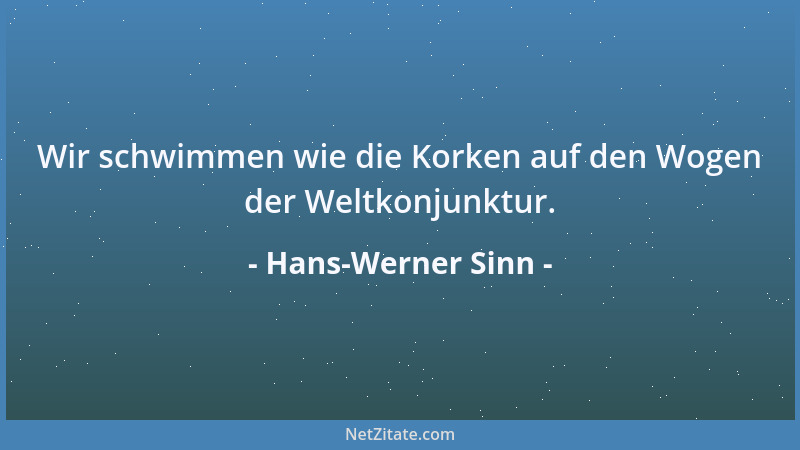 Hans-Werner Sinn - Wir schwimmen wie die Korken auf den Wogen der Weltkonjunktur....