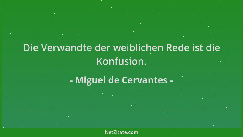 Miguel de Cervantes - Die Verwandte der weiblichen Rede ist die Konfusion....