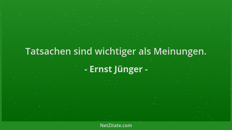 Ernst Jünger - Tatsachen sind wichtiger als Meinungen....