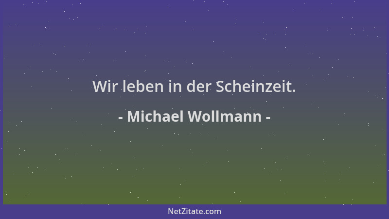 Michael Wollmann - Wir leben in der Scheinzeit....