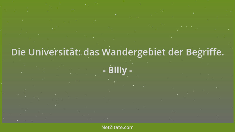 Billy - Die Universität: das Wandergebiet der Begriffe....