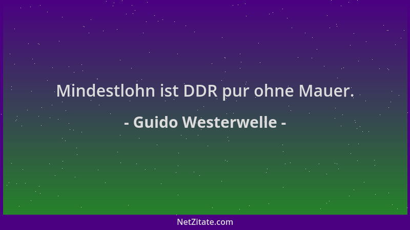 Guido Westerwelle - Mindestlohn ist DDR pur ohne Mauer....