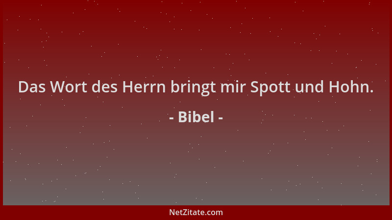 Bibel - Das Wort des Herrn bringt mir Spott und Hohn....