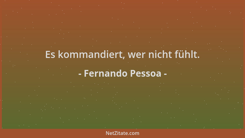 Fernando Pessoa - Es kommandiert, wer nicht fühlt....