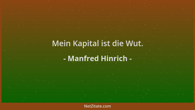 Manfred Hinrich - Mein Kapital ist die Wut....
