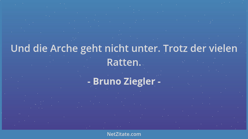 Bruno Ziegler - Und die Arche geht nicht unter. Trotz der vielen Ratten....