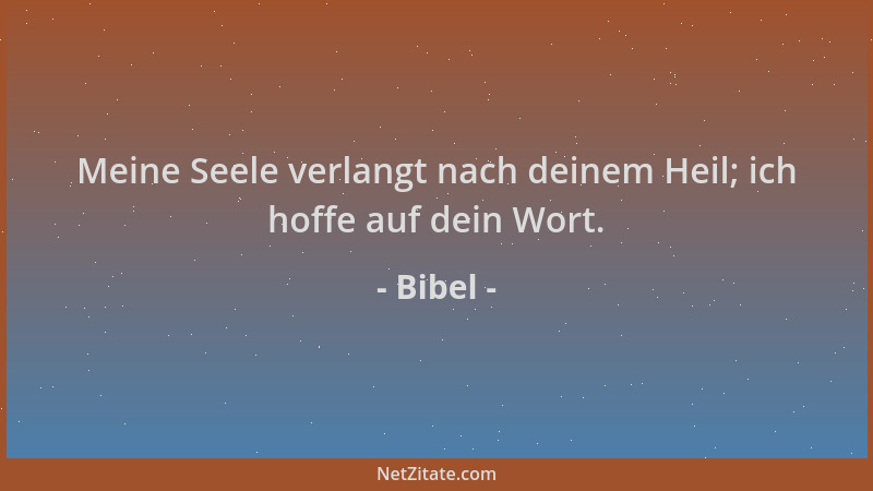 Bibel - Meine Seele verlangt nach deinem Heil; ich hoffe auf dein Wort....