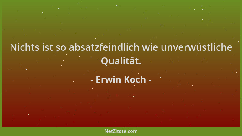 Erwin Koch - Nichts ist so absatzfeindlich wie unverwüstliche Qualität....