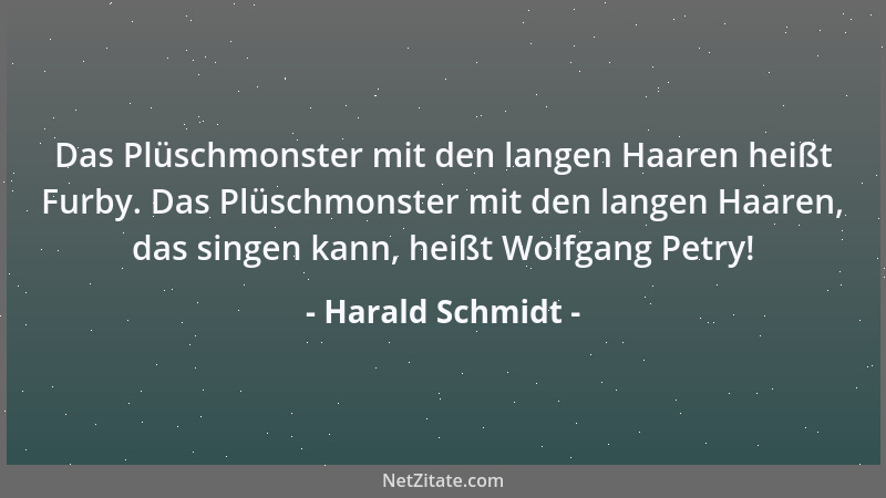 Harald Schmidt - Das Plüschmonster mit den langen Haaren heißt Furby. Das Plüschmonster mit den langen Haaren, das singen k...