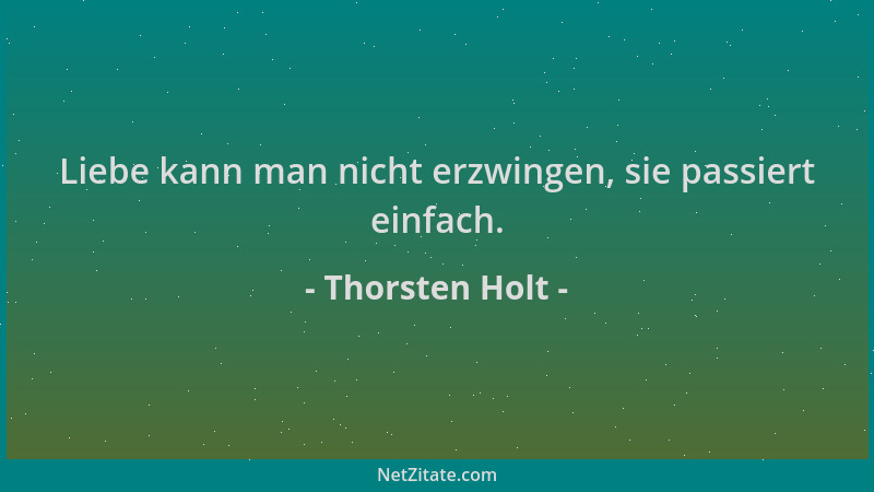 Thorsten Holt - Liebe kann man nicht erzwingen, sie passiert einfach....