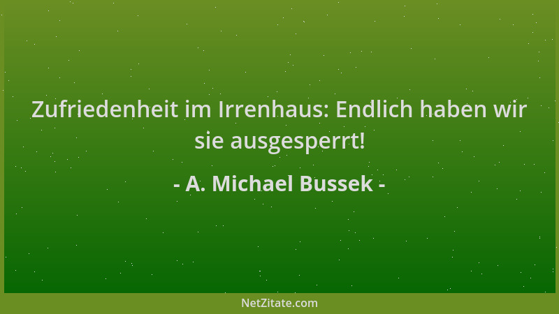 A. Michael Bussek - Zufriedenheit im Irrenhaus: Endlich haben wir sie ausgesperrt!...