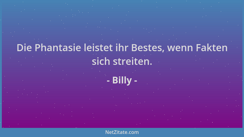 Billy - Die Phantasie leistet ihr Bestes, wenn Fakten sich streiten....