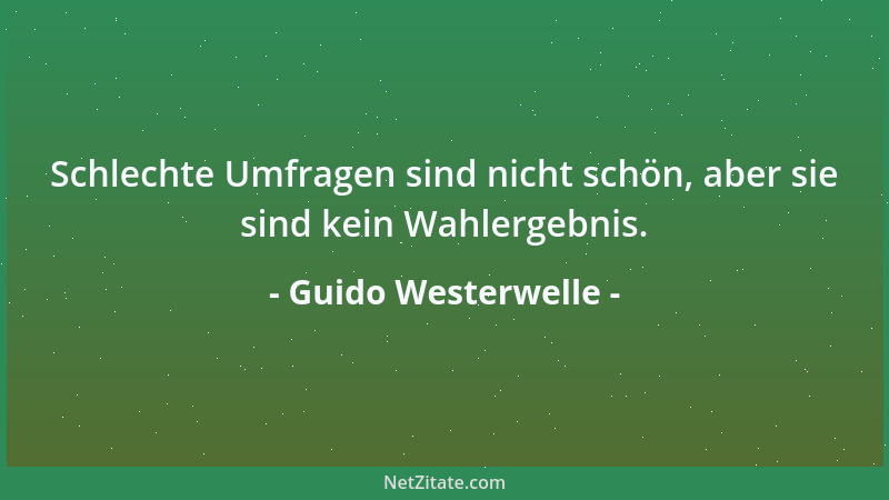 Guido Westerwelle - Schlechte Umfragen sind nicht schön, aber sie sind kein Wahlergebnis....