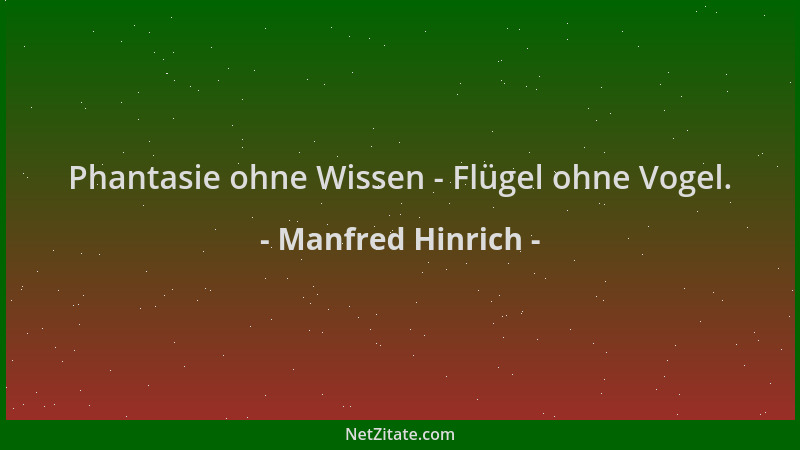 Manfred Hinrich - Phantasie ohne Wissen - Flügel ohne Vogel....