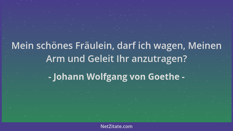 Johann Wolfgang von Goethe - Mein schönes Fräulein, darf ich wagen, Meinen Arm und Geleit Ihr anzutragen?...