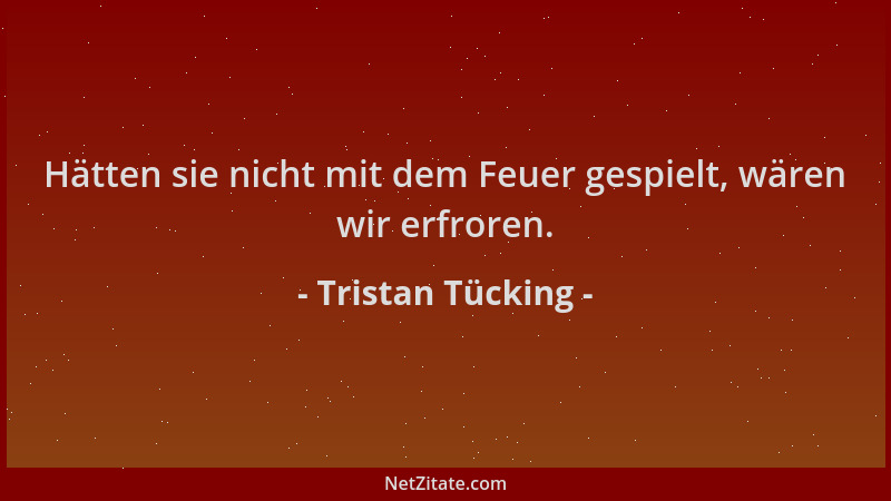 Tristan Tücking - Hätten sie nicht mit dem Feuer gespielt, wären wir erfroren....
