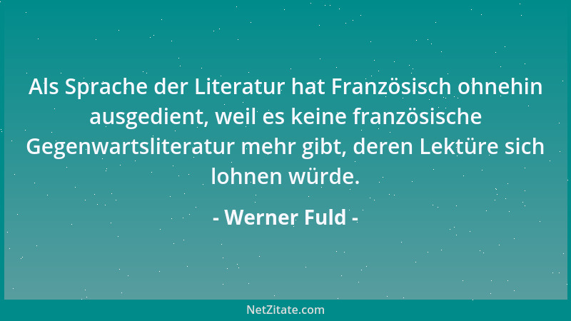 Werner Fuld - Von der Vergangenheit kann man nichts lernen....