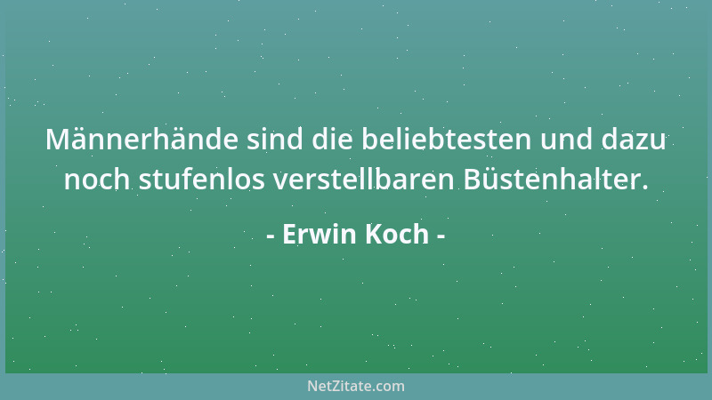 Erwin Koch - Die letzte Ruhe kann man leider nicht genießen....