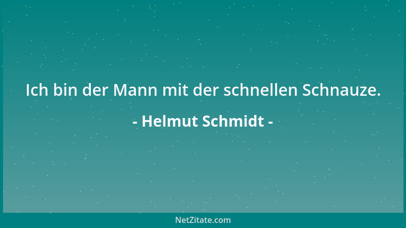 Helmut Schmidt - Ich bin der Mann mit der schnellen Schnauze....