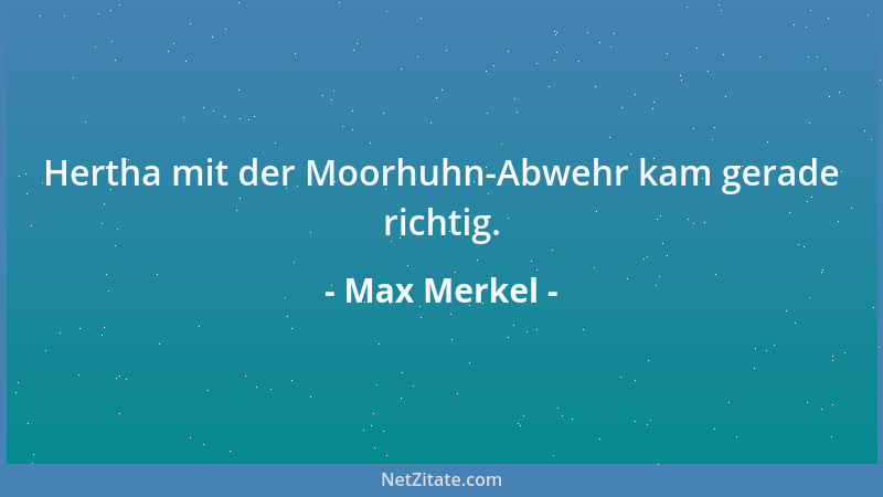 Max Merkel - Hertha mit der Moorhuhn-Abwehr kam gerade richtig....