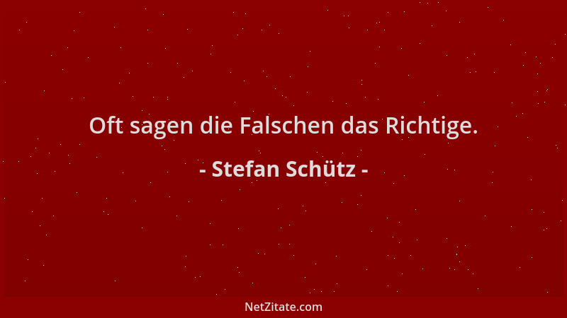 Stefan Schütz - Oft sagen die Falschen das Richtige....